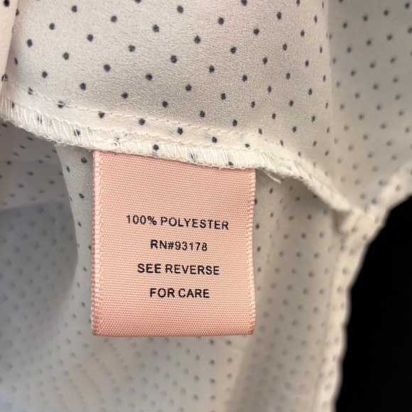 Philosophy Short Sleeve White Swiss Dotted Blouse Women’s Sise Large Workwear - Picture 5 of 6